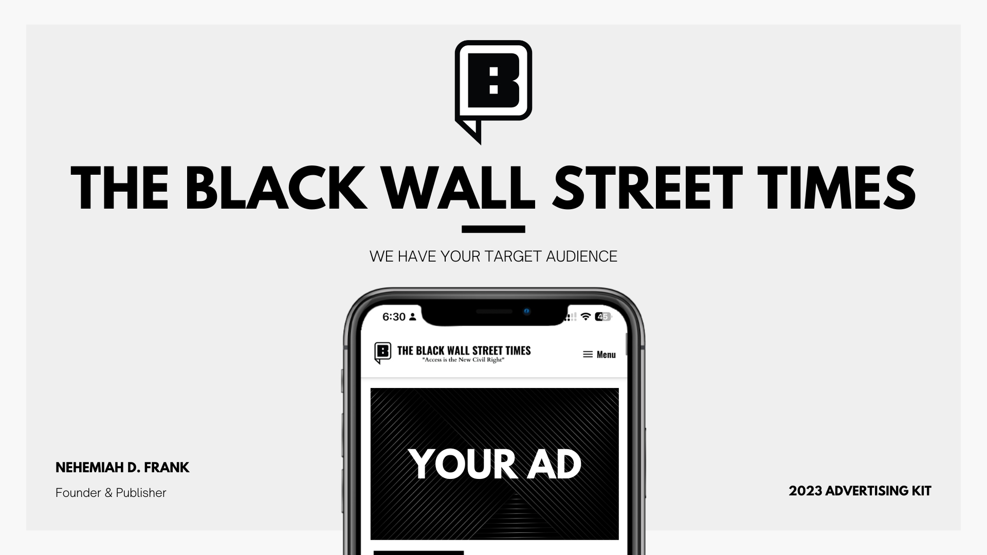 ADVERTISE The Black Wall Street Times