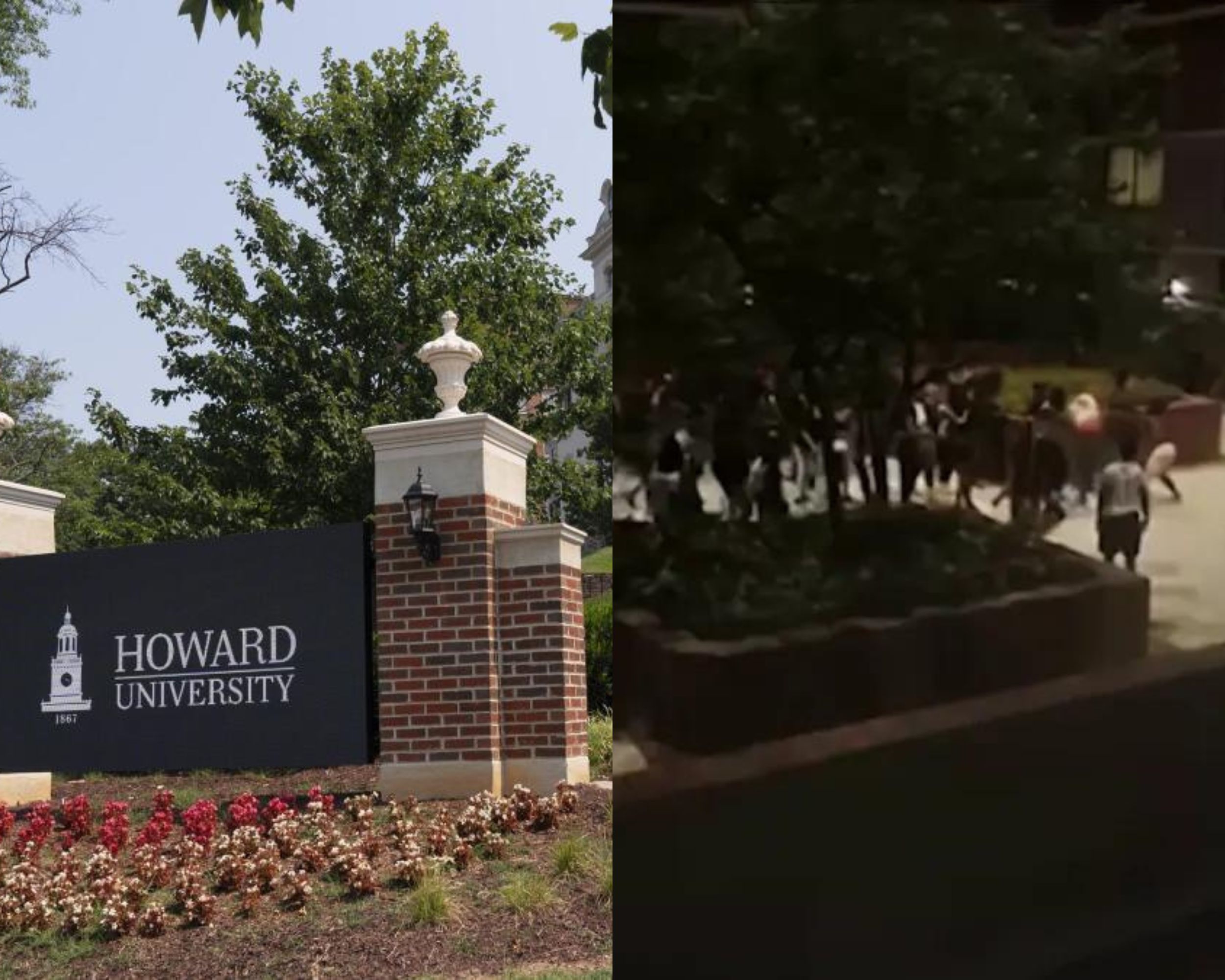 An image of Howard University students protesting on campus