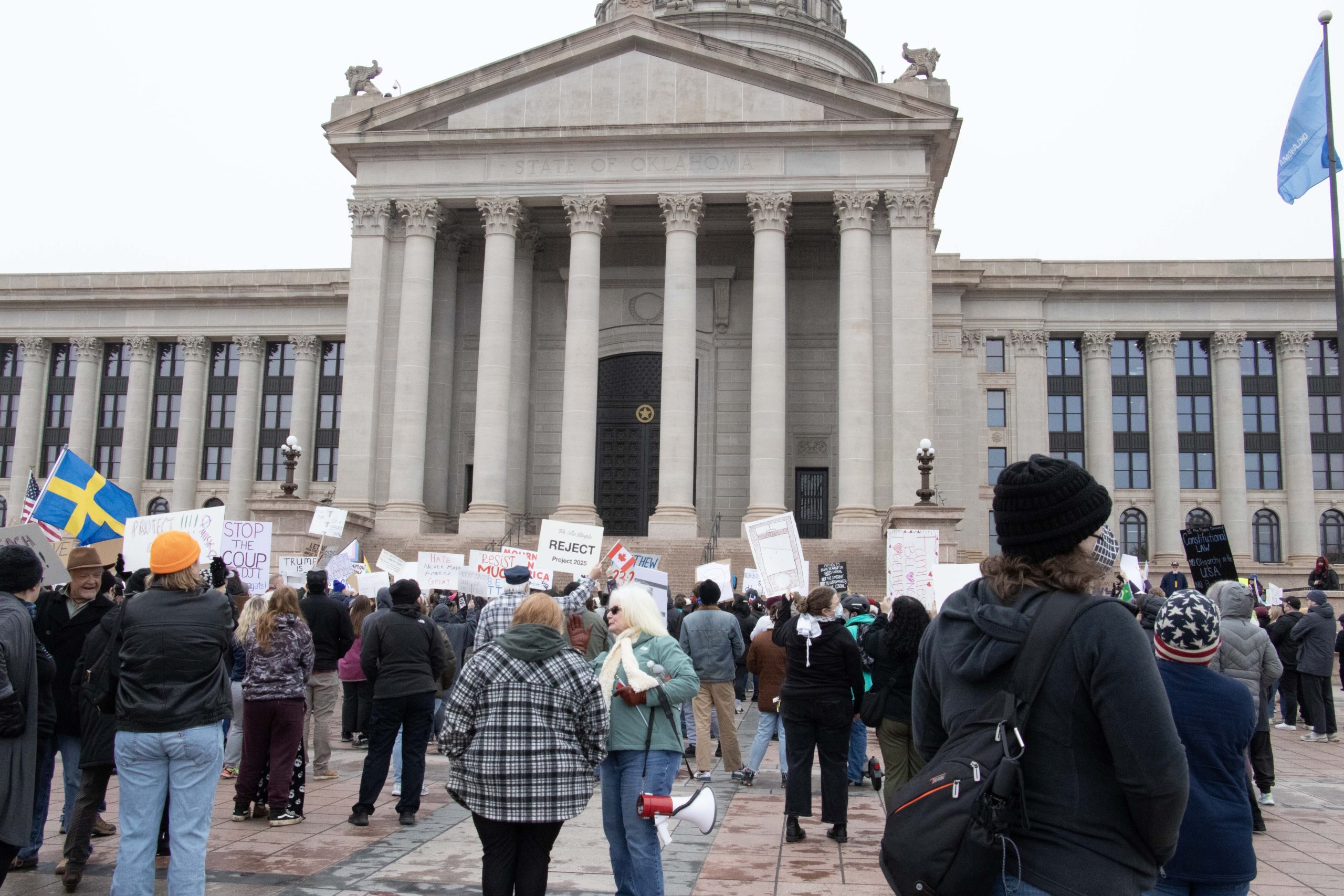 Hundreds rally at Oklahoma State Capitol for 50 states 50 protests